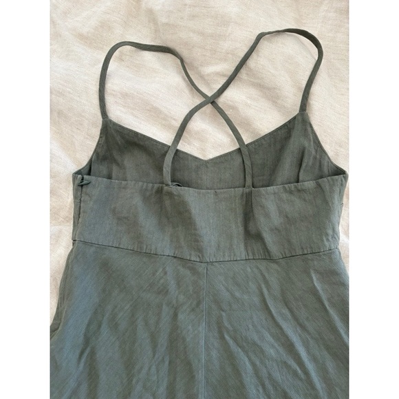 Theory Linen A-line Midi Dress Spaghetti Straps - Picture 4 of 8